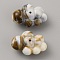 Opaque Acrylic Beads, Cloud, Coffee, 33x23x17.5mm, Hole: 1.8mm