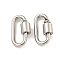 Non-Tarnish 304 Stainless Steel Screw Carabiner Lock Charms, for Necklaces Making, Oval, 19x9x2mm