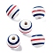 Independence Day Theme Wood European Beads, Large Hole Beads, Round, Dark Slate Blue, 15.5~16x14.5mm, Hole: 4mm