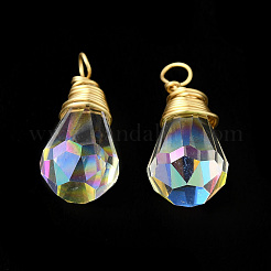 Стеллаж из латуни со стеклянным кулоном&nbsp;KK-C023-01A