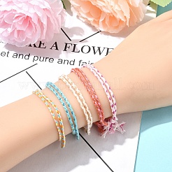 10шт 5 цвета плетеный браслет из хлопкового шнура ручной работы&nbsp;BJEW-YW00006