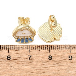 Серьги-гвоздики из латуни&nbsp;EJEW-B152-01G-02