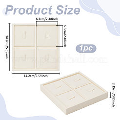 Подставки для колец-органайзеров из микрофибры с 4 слотом&nbsp;ODIS-WH0050-15C-01