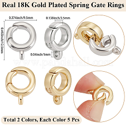 10 шт. 2-х цветные латунные кольца для пружинных затворов&nbsp;KK-BBC0018-84