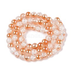 Гальванизированные нити стеклянных бусин с эффектом кракле&nbsp;X-EGLA-N014-6mm-01