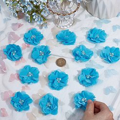 30 шт. полиэстер и пластик искусственный жемчуг и стразы цветочные украшения аксессуары&nbsp;DIY-SP0006-06B