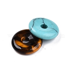 Подвески-пончики из смешанных натуральных и синтетических камней&nbsp;G-N344-38B