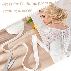 Тканевый шнур для замены молнии в женском свадебном платье&nbsp;SRIB-WH0007-08C