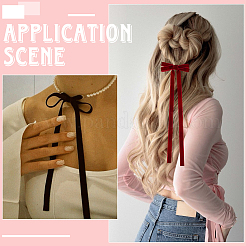 20 шт. 2-х цветные аксессуары для украшения в виде банта из ворса&nbsp;DIY-SP0004-81