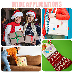 18 шт. 6-х цветные рождественские лампочки из полиэстера с вышивкой&nbsp;PATC-CA0001-35