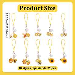 20 шт. 10 стильных эмалевых ремешка для мобильного телефона&nbsp;HJEW-OC00062