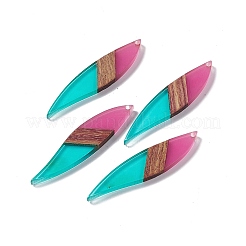 Большие подвески из прозрачной смолы и орехового дерева&nbsp;RESI-M027-08A