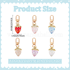 6шт 6-х цветная клубничная акриловая подвеска-украшение&nbsp;HJEW-ME00007