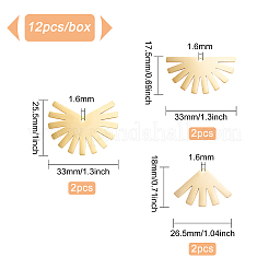 12 шт. 3 стиля 2 цвета подвески из нержавеющей стали 201&nbsp;STAS-BC0002-65