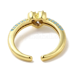 Кольца-манжеты из латуни с микропаве из кубического циркония&nbsp;RJEW-H228-04G-03