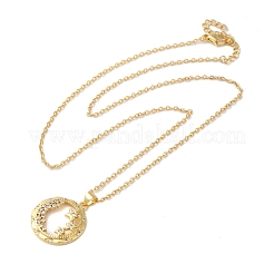 Ожерелья с подвеской в форме звезды из латуни для женщин&nbsp;NJEW-S429-02G-02