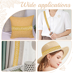 Жаккардовые ленты из полиэстера с цветочным узором в этническом стиле&nbsp;DIY-WH0656-63A