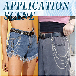 Ремни из сплава многослойные цепные для брюк&nbsp;AJEW-WH20018-131