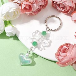 Акриловое сердце с брелоками в виде банта&nbsp;KEYC-JKC00612