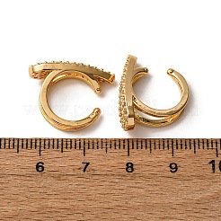 Серьги-капли из латуни с микропаве из прозрачных кубических цирконий&nbsp;EJEW-F384-21G