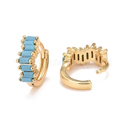 Прямоугольные серьги-кольца с кубическим цирконием&nbsp;EJEW-A069-16G