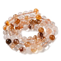 Натуральный желтый гематоидный кварц/золотые целебные кварцевые бусины нити&nbsp;G-C268-B01-01