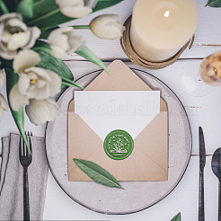 Латунная восковая печать штамп с ручкой&nbsp;AJEW-WH0184-0966