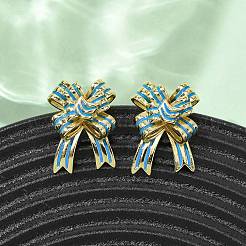 Серьги-гвоздики из латуни с бантом&nbsp;EJEW-Z156-01G