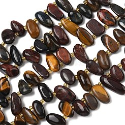 Трехцветные нити бусин из натурального тигрового глаза&nbsp;G-P604-A12-01