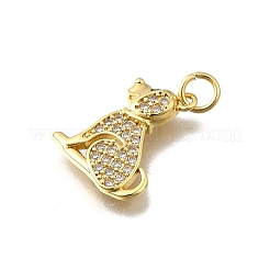 Латунные микропаве прозрачные подвески с фианитом&nbsp;KK-F899-02A-G