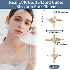 8шт латунные подвески с микропаве и кубическим цирконием&nbsp;KK-BBC0010-90