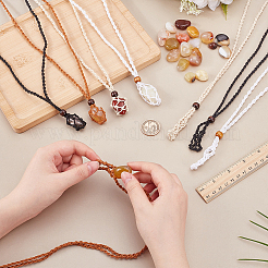 8 шт. регулируемый вощеный шнур макраме мешочек пустой держатель для камней изготовление ожерелья&nbsp;NJEW-WR0001-01