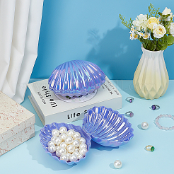 Шкатулки для хранения ювелирных изделий в форме ракушек из перламутрового пластика&nbsp;AJEW-WH0695-138B-01