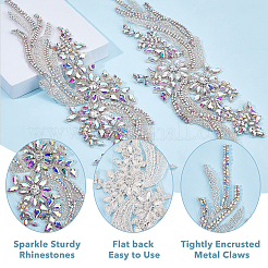 Аппликации из цветов из стекла и стразов&nbsp;PATC-WH0005-50