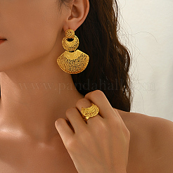 Винтажные комплекты серег-гвоздиков и колец-манжет в форме лунного веера из сплава Ближнего Востока для женщин&nbsp;JG6139