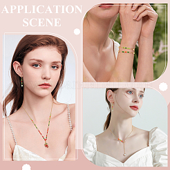 48 шт. 12-цветные стеклянные бусины и латунные бусины-рондели&nbsp;PALLOY-WR00011