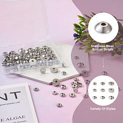 180 шт. распорные бусины из нержавеющей стали 201&nbsp;STAS-MP0001-07