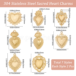 14 шт. 7 стиля подвески из нержавеющей стали 304&nbsp;STAS-BBC0008-11