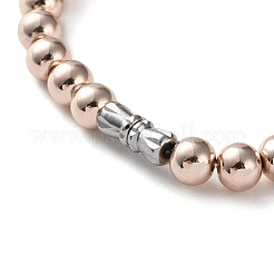 Гальванизированные немагнитные гематитовые круглые и чиповые бусины эластичные браслеты для мужчин и женщин BJEW-G728-03