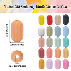 40шт 20 цвета овальные силиконовые фокусные бусины&nbsp;SIL-SC0002-33