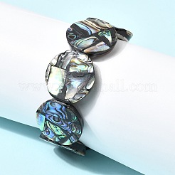 Браслеты из натуральных бусин пауа из натурального морского ушка для женщин&nbsp;BJEW-A151-01