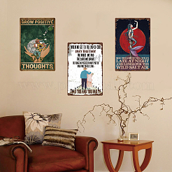 Старинный металлический оловянный знак&nbsp;AJEW-WH0189-173