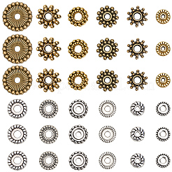 240шт 12 стиля сплава распорные бусины&nbsp;TIBEB-SC0001-45