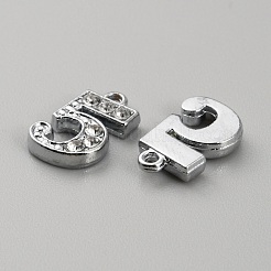 Подвески сплава Rhinestone&nbsp;ALRI-WH0006-03P-05