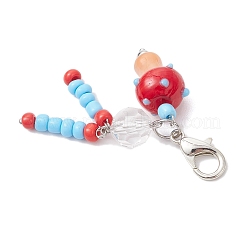 Гриб ручной работы лэмпворк и стеклянный кулон украшение&nbsp;HJEW-JM03820