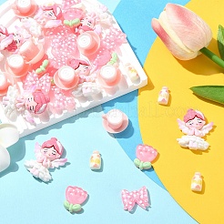 50шт 5 стиля непрозрачные кабошоны из смолы&nbsp;CRES-YW0002-67