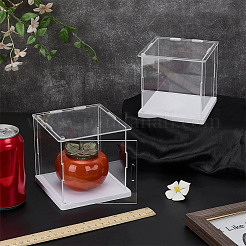 Витрины для пластиковых минифигурок с белыми основаниями&nbsp;ODIS-WH0043-151B