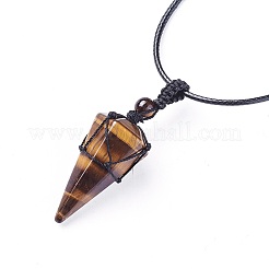 Ожерелья из натуральных тигровых глаз&nbsp;LS-NJEW-E140-A08