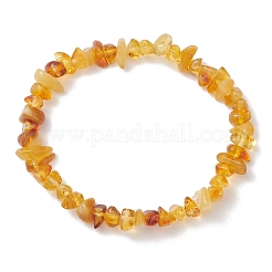 Эластичные браслеты из натуральных янтарных бусин для женщин&nbsp;BJEW-JB13337