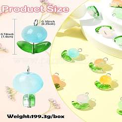 80 шт. 8-х цветные подвески из искусственного желеобразного стекла&nbsp;PALLOY-CJ00082